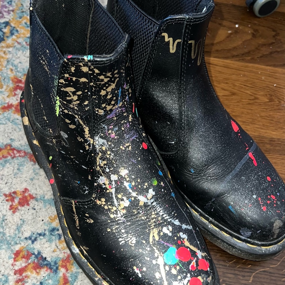 Dr. Martens Black Paint-Splatter Chelsea Boot